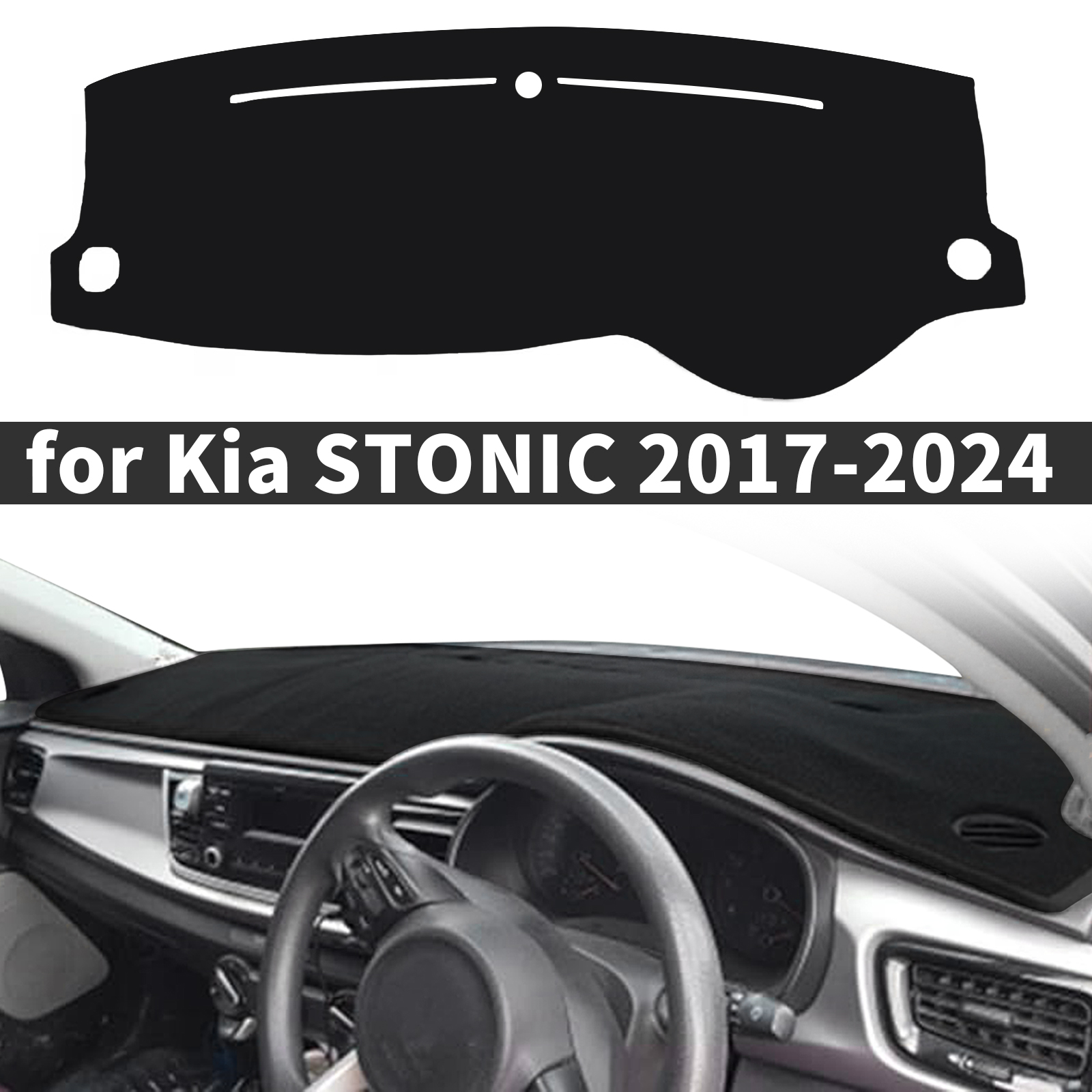 Car Anti-Slip Dashboard Mat - Für Kia STONIC 2017 2018-2024 Auto-Armaturenbrettabdeckung,