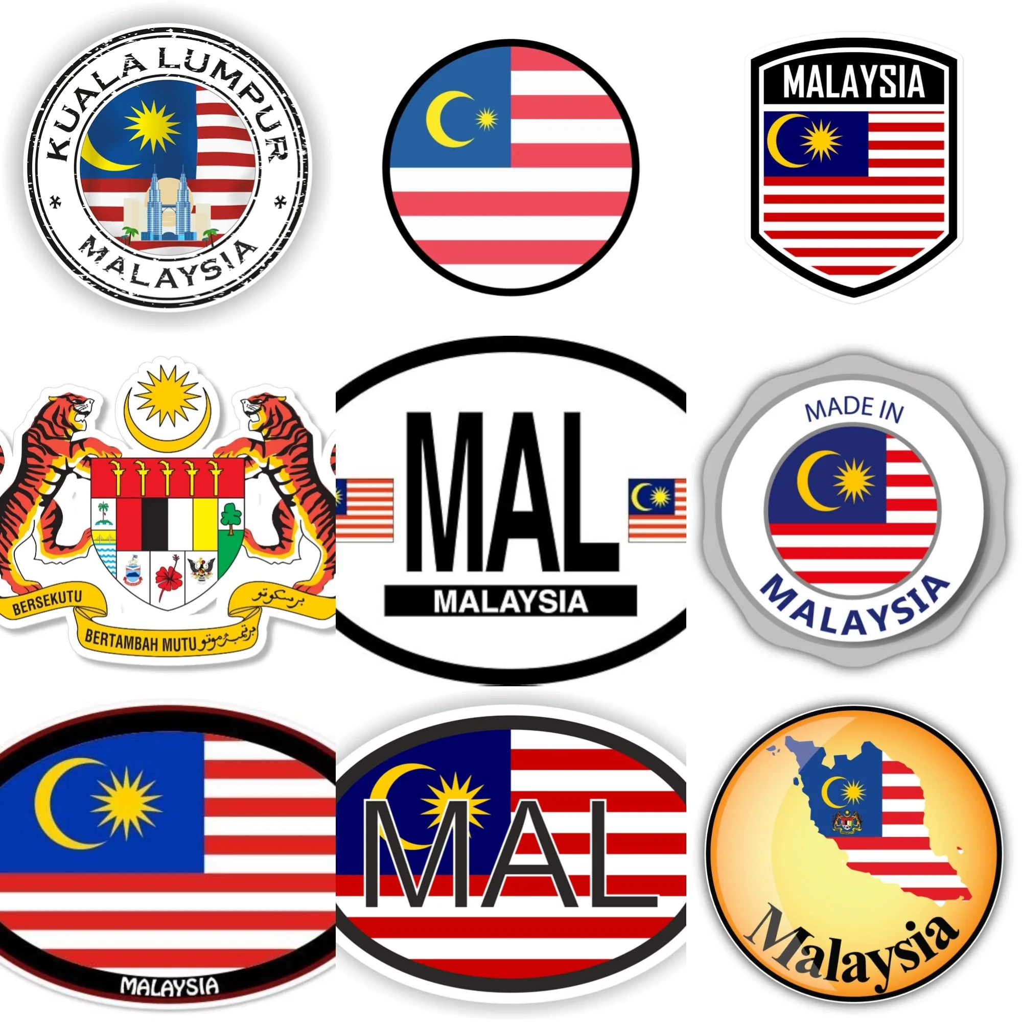 Car Accessories Malaysia - Malaysia MAL Flagge Emblem Kreative PVC