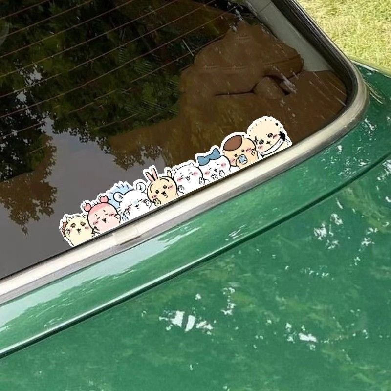 Car Accessories Girl - Kawaii Chiikawa Niedliche Cartoon-Statik-Aufkleber für Autoglas