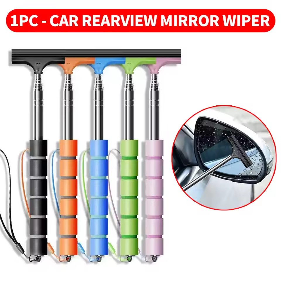 Car Accessories Parts - Rückspiegel-Windschutzscheibenwischer, einziehbarer, tragbarer Gummi-Abzieher, Reinigungswerkzeug, Auto-Regenentferner