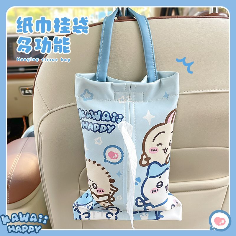 Car Accessories Girl - Niedliche Auto-Taschentuchbox Kawayi Chiikawa zum Aufhängen,