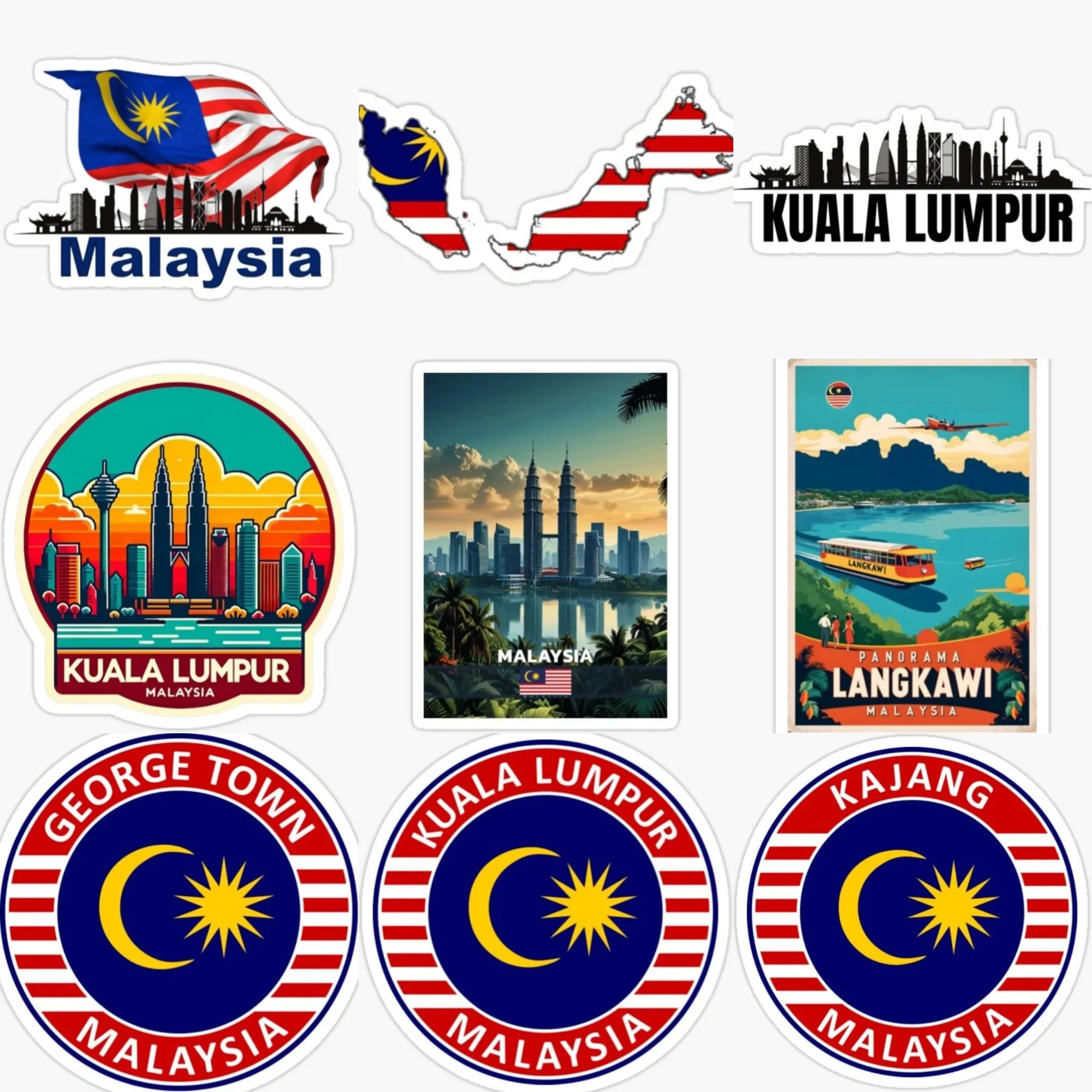 Car Accessories Malaysia - Malaysia Flagge Karte Emblem Landschaft Kreative