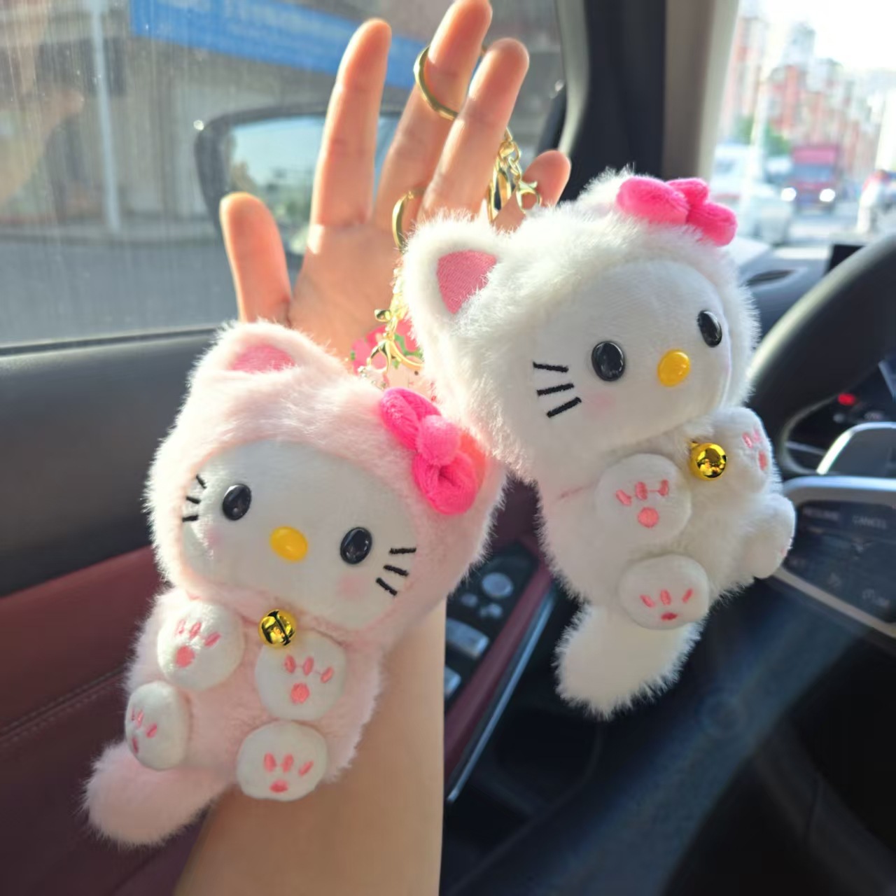 Car Accessories Etsy - Kawaii HelloKitty Glocken-Katzenanhänger, Katzen-Dekoration Autoanhänger, Ornament,