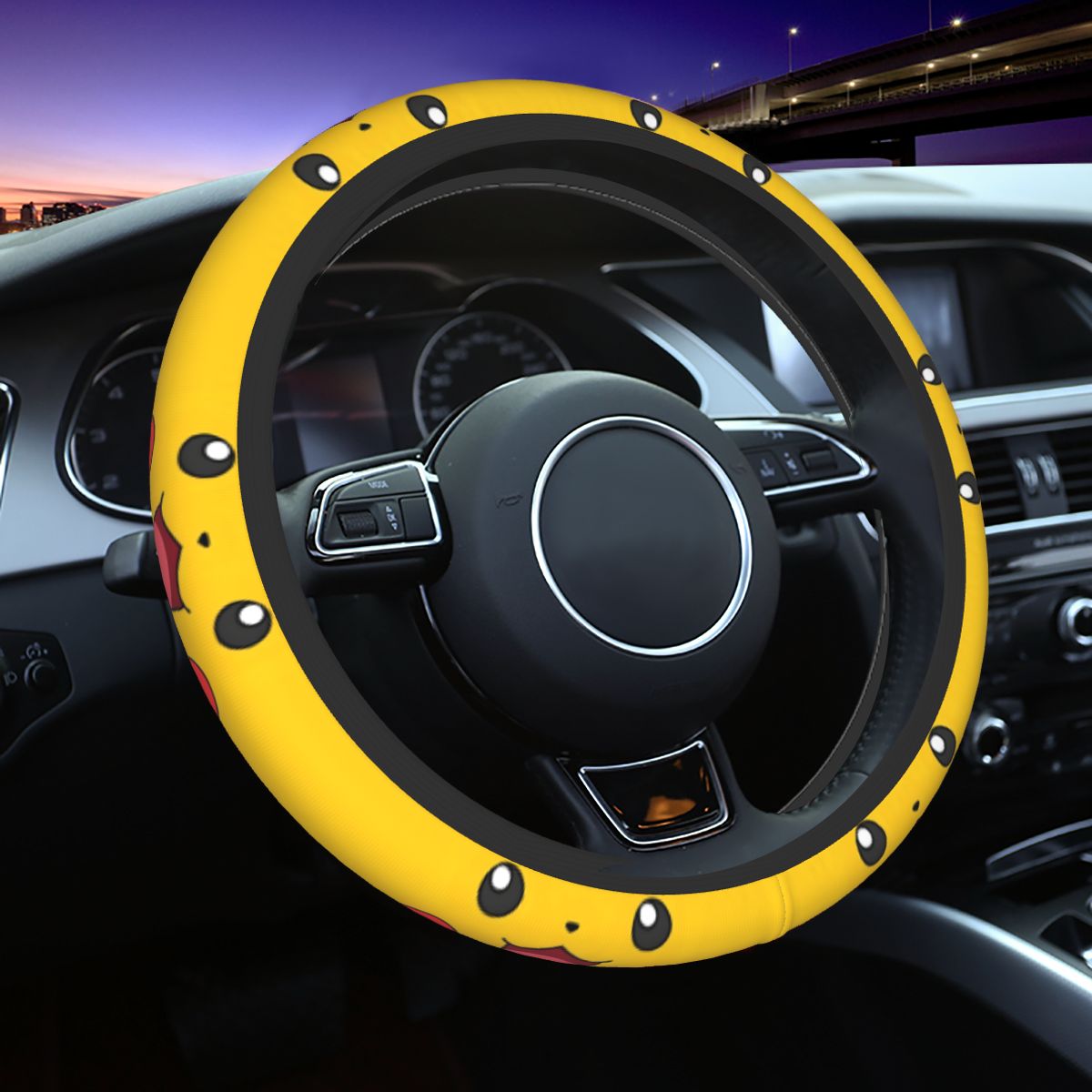 Car Accessories Girl - B-Bikachus Smile Lenkradbezug für Mädchen, atmungsaktiver