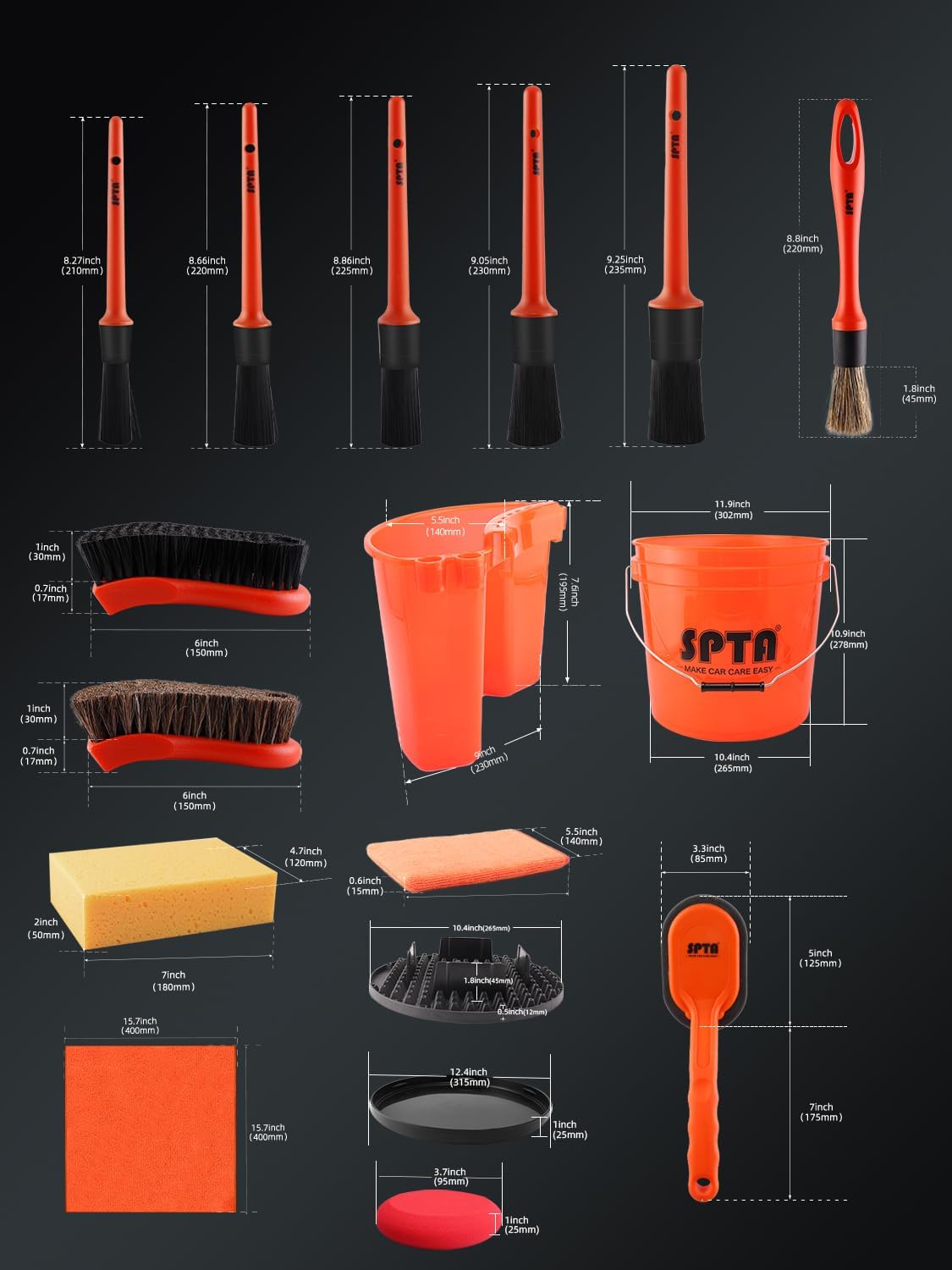 SPTA 31-teiliges Autowaschset  – Car Detailing Brush Bewertung und Preis