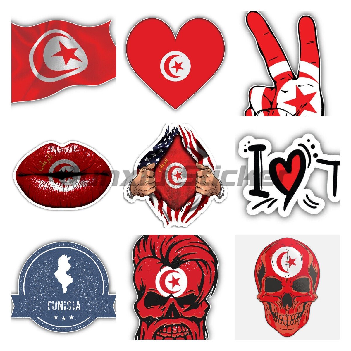 Tunesien Nationalflagge Aufkle – Car Accessories Malaysia Bewertung und Preis